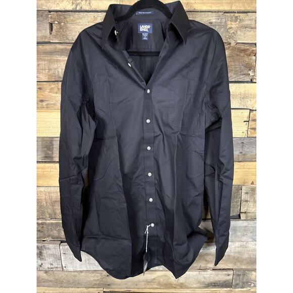 Men’s Lands’ End Tall Long Sleeve Tailored Straight Collar Broad 16.5-37/T - Picture 1 of 4